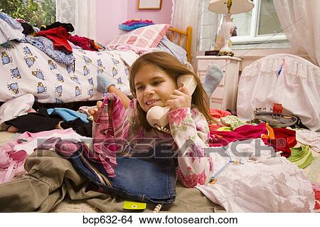 bedroom, caucasian, childhood, communication, domestic life View Large Photo Image Picture - bedroom, caucasian, childhood, communication, domestic life. Fotosearch