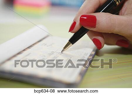Stock Photo - bill, bills, check, checkbook, close up. Fotosearch
