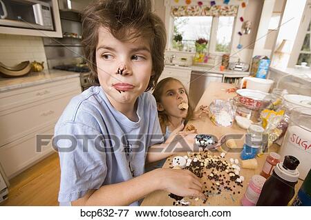 boy, brother, caucasian, childhood, chocolate View Large Photo Image Stock Photo - boy, brother, caucasian, childhood, chocolate. Fotosearch