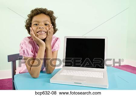 childhood, elementary age, education, computer, african ethnicity View Large Photo Image Stock Photo - childhood, elementary age, education, computer, african ethnicity. Fotosearch