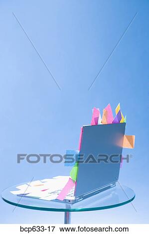 Stock Photo - computer, covering, laptop, negative space, note. Fotosearch