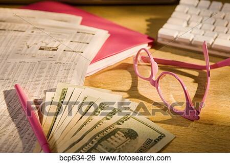 computer, eyeglasses, finance, high angle, inside View Large Photo Image Stock Photograph - computer, eyeglasses, finance, high angle, inside. Fotosearch