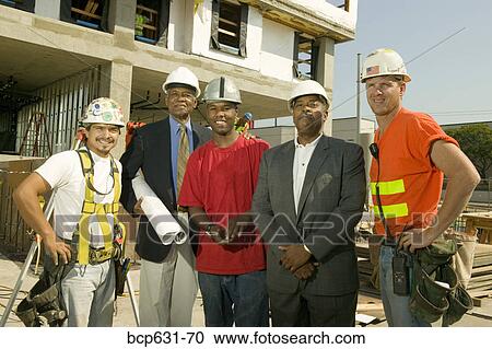 construction, afternoon, co-worker, caucasian, blueprint, african ethnicity View Large Photo Image Stock Image - construction, afternoon, co-worker, caucasian, blueprint, african ethnicity. Fotosearch