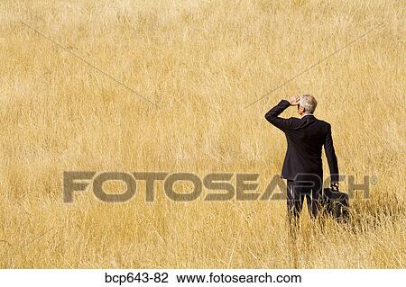 Businessman standing in field View Large Photo Image Stock Image - Businessman standing in field. Fotosearch