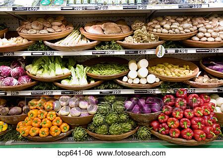 Produce for sale in supermarket View Large Photo Image Stock Photograph - Produce for sale in supermarket. Fotosearch