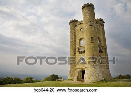 Stock Image - Stone tower, Gloucestershire, United Kingdom. Fotosearch