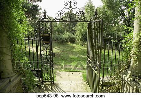 Wrought iron gates, London, United Kingdom View Large Photo Image Stock Photo - Wrought iron gates, London, United Kingdom. Fotosearch