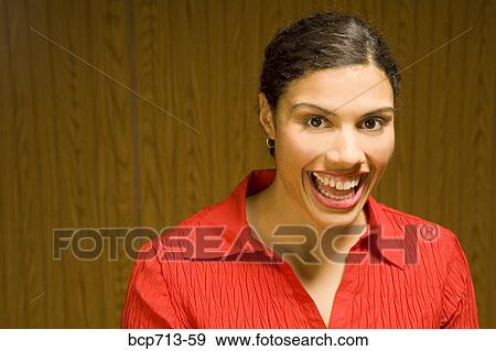 Close up of woman laughing View Large Photo Image Stock Photo - Close up of woman laughing. Fotosearch