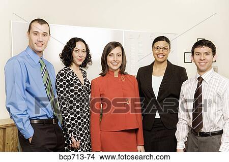 Picture - Portrait of businesspeople in office. Fotosearch