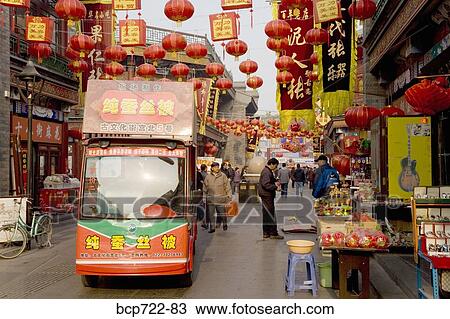 Chinese Lunar New Year decorations in market, Tianjin, China View Large Photo Image Stock Image - Chinese Lunar New Year decorations in market, Tianjin, China. Fotosearch