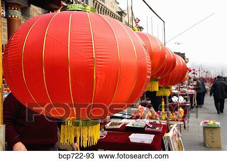 Chinese Lunar New Year decorations in market, Tianjin, China View Large Photo Image Stock Image - Chinese Lunar New Year decorations in market, Tianjin, China. Fotosearch