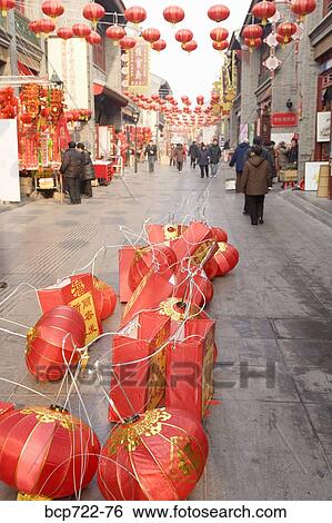 Chinese Lunar New Year decorations in market, Tianjin, China View Large Photo Image Stock Photograph - Chinese Lunar New Year decorations in market, Tianjin, China. Fotosearch