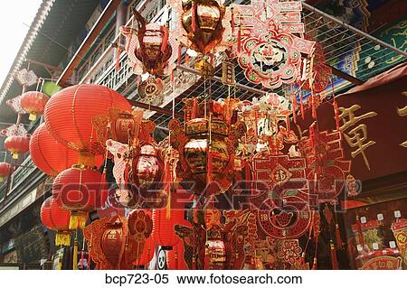 Chinese Lunar New Year decorations, Tianjin, China View Large Photo Image Stock Photography - Chinese Lunar New Year decorations, Tianjin, China. Fotosearch