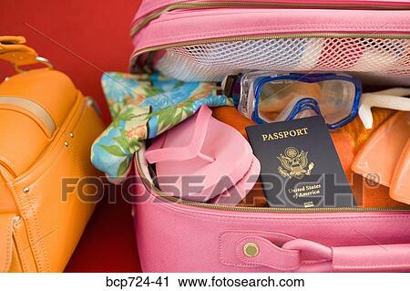 Packed suitcase View Large Photo Image Stock Image - Packed suitcase. Fotosearch
