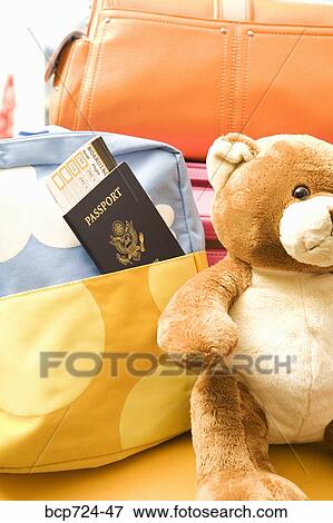 Stock Photo - Passport and luggage. Fotosearch