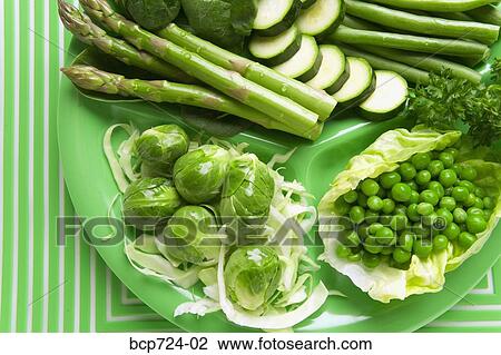 Plate of green vegetables View Large Photo Image Stock Image - Plate of green vegetables. Fotosearch