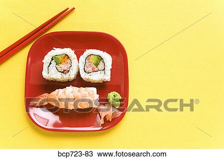 Plate of sushi View Large Photo Image Stock Image - Plate of sushi. Fotosearch
