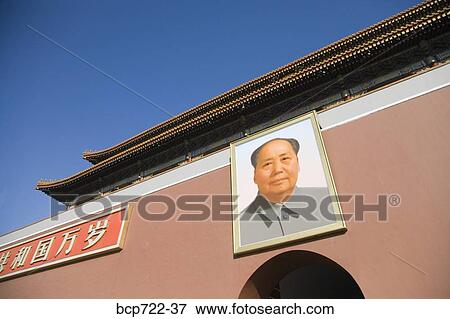 Portrait of Mao Tse Tung, Tiananmen Square, Forbidden City, Beijing, China View Large Photo Image Stock Photo - Portrait of Mao Tse Tung, Tiananmen Square, Forbidden City, Beijing, China. Fotosearch