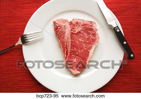 Raw steak on plate View Large Photo Image Stock Photography - Raw steak on plate. Fotosearch