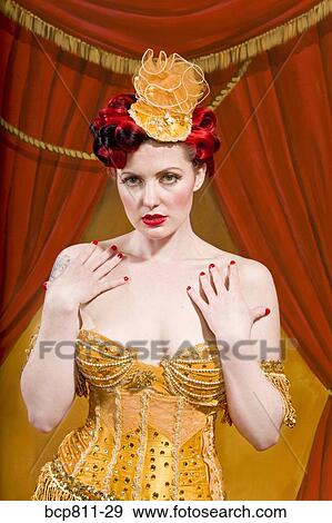 Stock Photo - Woman wearing strapless circus costume. Fotosearch