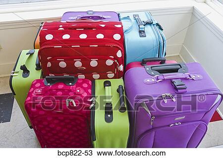 Assorted colorful suitcases View Large Photo Image Stock Image - Assorted colorful suitcases. Fotosearch