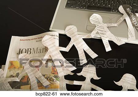 Paper dolls, laptop and employment section of newspaper View Large Photo Image Stock Image - Paper dolls, laptop and employment section of newspaper. Fotosearch