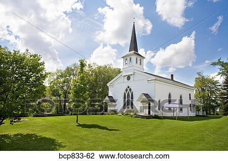 Stock Image - Facade of a church, East Meredith, New York State, USA. Fotosearch