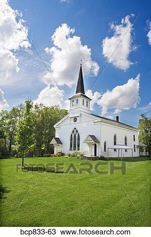 Stock Image - Facade of a church, East Meredith, New York State, USA. Fotosearch