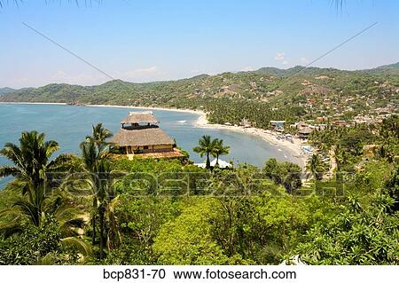 Stock Image - Hill range at the coast, Sayulita, Nayarit, Mexico. Fotosearch