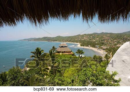 Stock Photo - Hill range at the coast, Sayulita, Nayarit, Mexico. Fotosearch