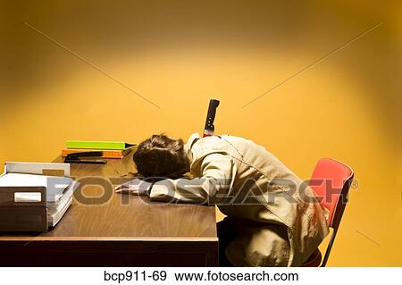 Stock Photo - Deceased woman in office stabbed in the back. Fotosearch