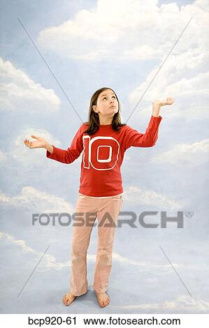 Girl with open hands View Large Photo Image Stock Image - Girl with open hands. Fotosearch