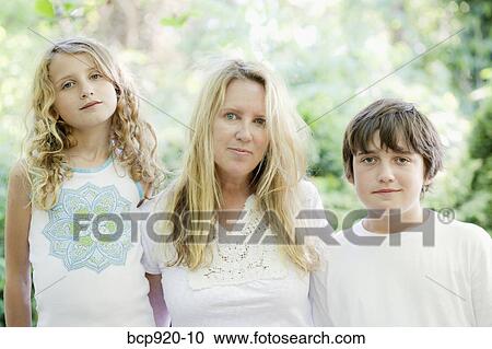 Mother with son and daughter View Large Photo Image Stock Image - Mother with son and daughter. Fotosearch