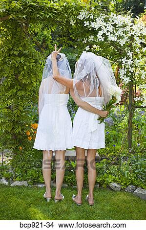 Two brides in garden View Large Photo Image Picture - Two brides in garden. Fotosearch