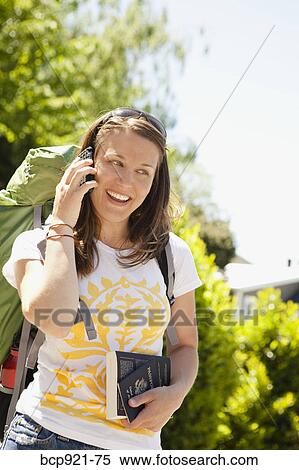 Young woman with backpack View Large Photo Image Stock Photography - Young woman with backpack . Fotosearch