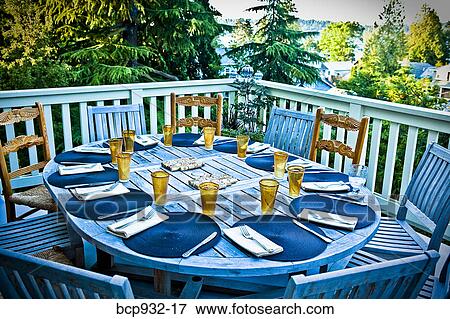 outdoor table set for dinner View Large Photo Image Stock Photo - outdoor table set for dinner. Fotosearch