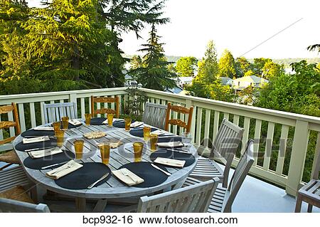 outdoor table set for dinner View Large Photo Image Stock Photograph - outdoor table set for dinner. Fotosearch