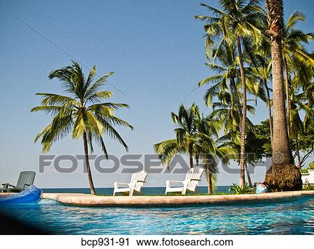 Stock Image - pool in mexico resort. Fotosearch