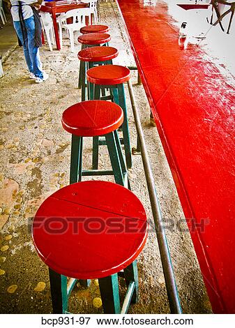 Stock Photo - row of barstools . Fotosearch