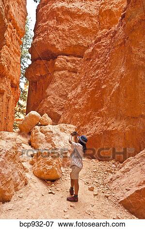 tourists in bryce canyon, utah View Large Photo Image Stock Photo - tourists in bryce canyon, utah. Fotosearch