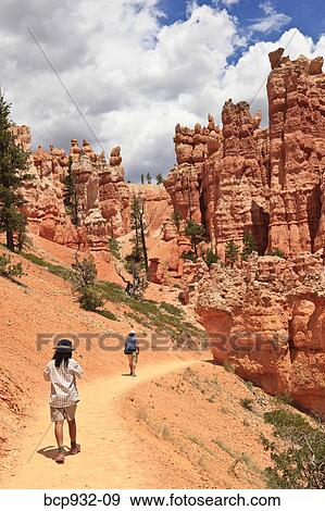 tourists in bryce canyon, utah View Large Photo Image Stock Photo - tourists in bryce canyon, utah. Fotosearch