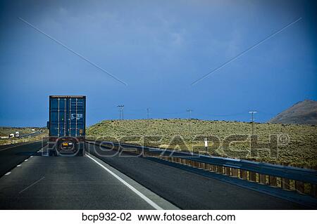Stock Image - truck on utah highway. Fotosearch