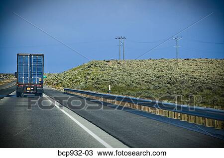Stock Image - truck on utah highway. Fotosearch
