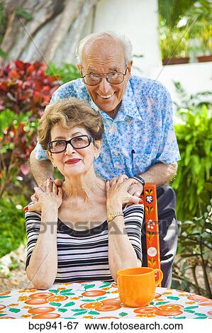 Stock Photo - portrait of senior couple outdoors. Fotosearch
