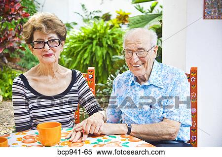 Stock Photography - portrait of senior couple outdoors. Fotosearch