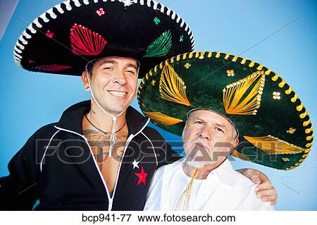 portrait of two men wearing sombreros View Large Photo Image Stock Photo - portrait of two men wearing sombreros. Fotosearch