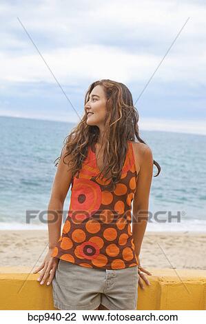 portrait of woman by sea View Large Photo Image Stock Image - portrait of woman by sea. Fotosearch