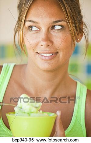 woman eating ice cream View Large Photo Image Stock Photography - woman eating ice cream. Fotosearch