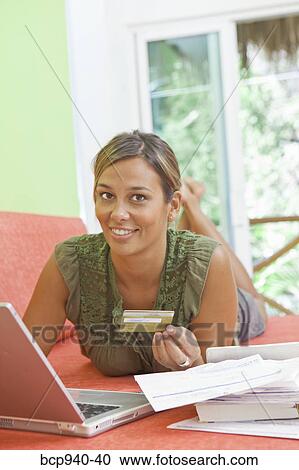 woman shopping online View Large Photo Image Stock Image - woman shopping online. Fotosearch