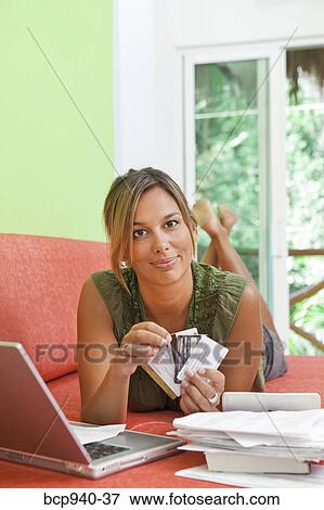 woman shopping online View Large Photo Image Stock Photo - woman shopping online. Fotosearch